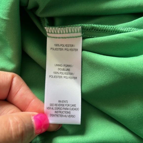 Julian Taylor Women's 3/4 Sleeve Dot Chiffon Surplice Midi Dress size 16W NWT - Picture 8 of 10